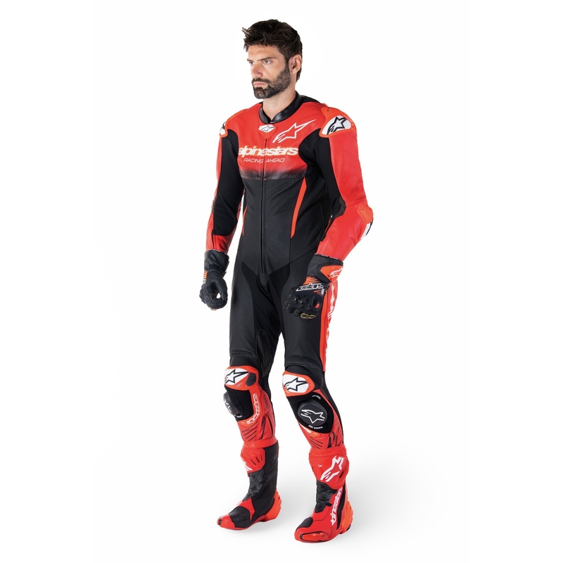 Combinaison en cuir une pièce Alpinestars GP-R7 Tech-Air ready/compatible noir-rouge