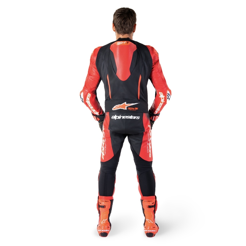 Combinaison en cuir une pièce Alpinestars GP-R7 Tech-Air ready/compatible noir-rouge