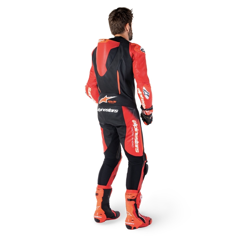 Combinaison en cuir une pièce Alpinestars GP-R7 Tech-Air ready/compatible noir-rouge