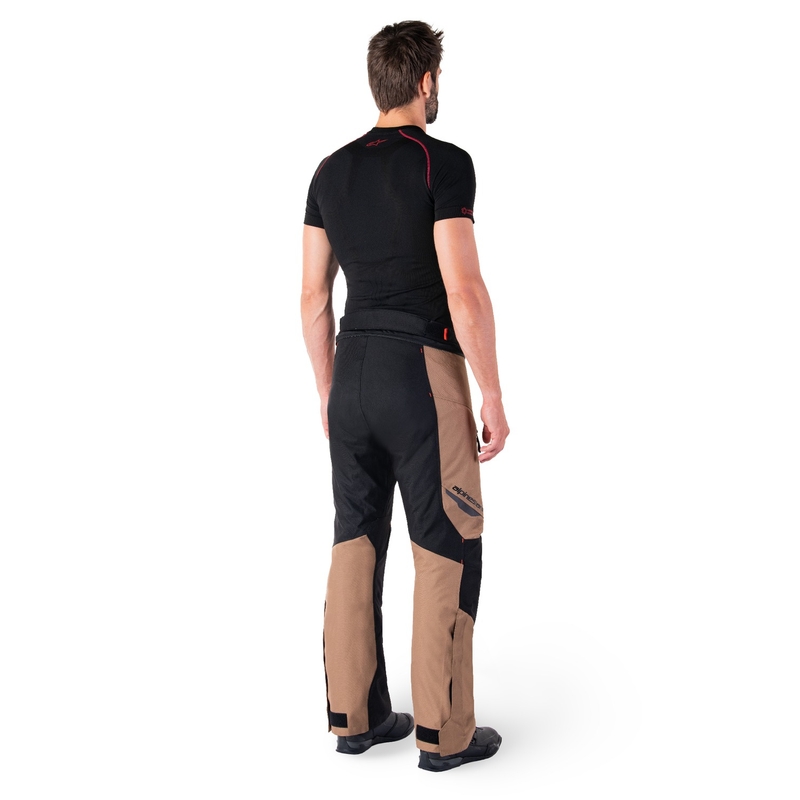 Pantalon moto imperméable Alpinestars ST-1 kaki-sable-noir-rouge fluo