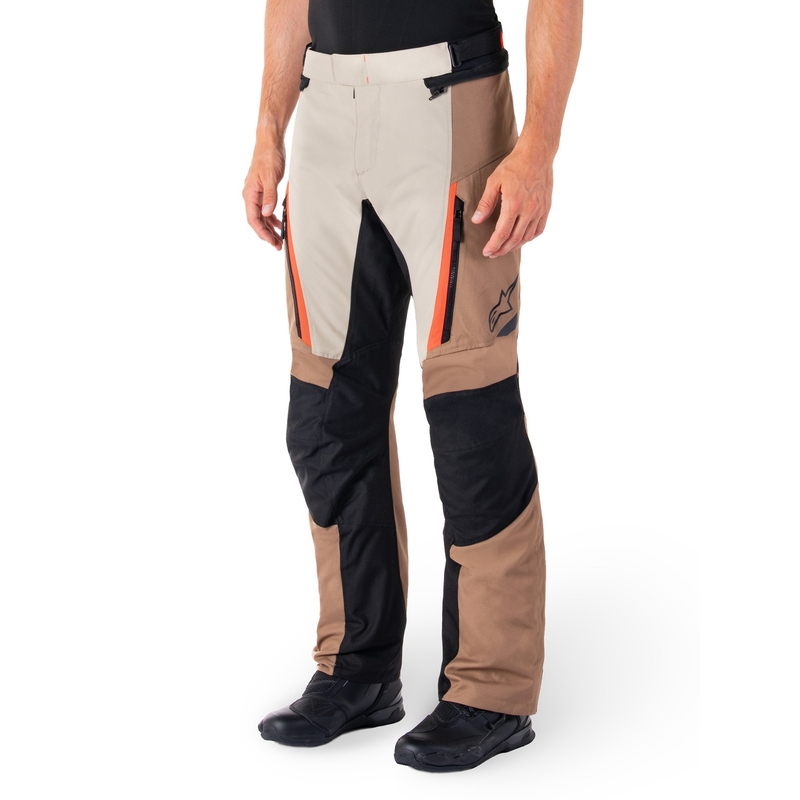 Pantalon moto imperméable Alpinestars ST-1 kaki-sable-noir-rouge fluo