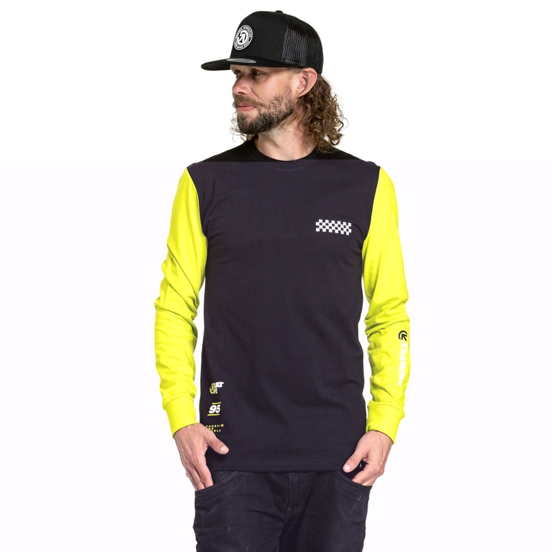 T-shirt manches longues Meatfly Appex jaune fluo-noir