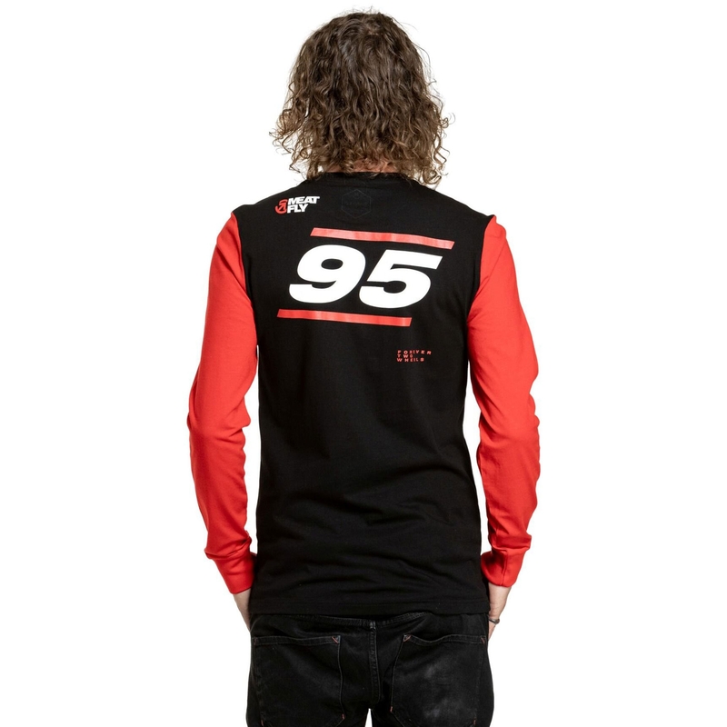 T-shirt Meatfly Appex manche longue noir-rouge