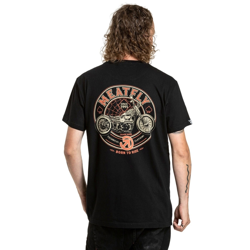 Tee shirt Meatfly Born To Ride noir