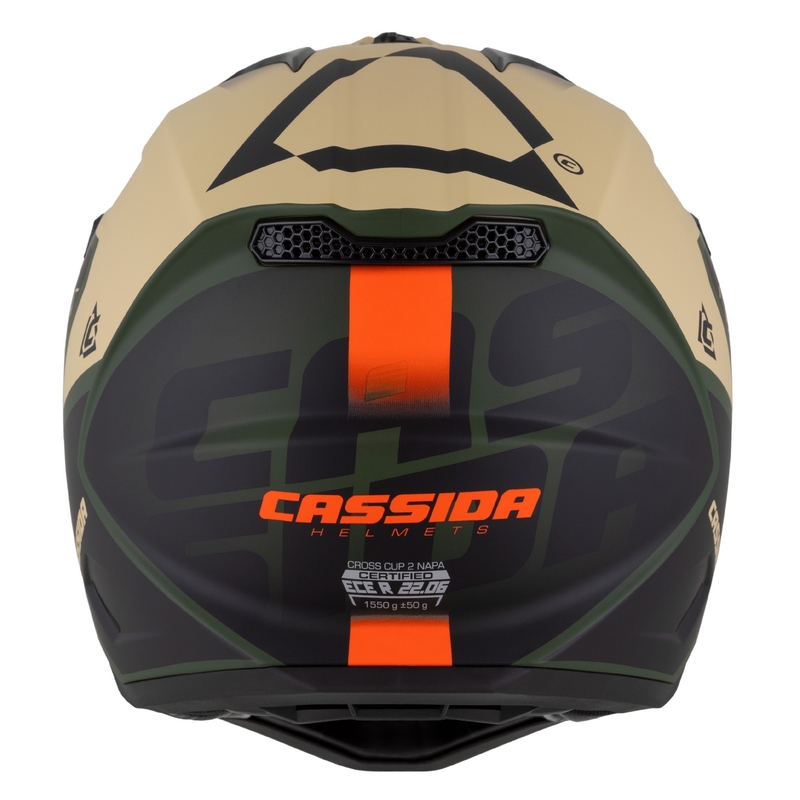 Casque moto cross Cassida Cross Cup 2 Napa mat sable-vert-orange-noir