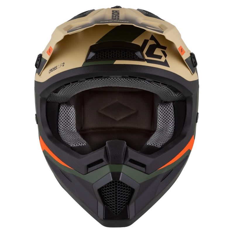 Casque moto cross Cassida Cross Cup 2 Napa mat sable-vert-orange-noir
