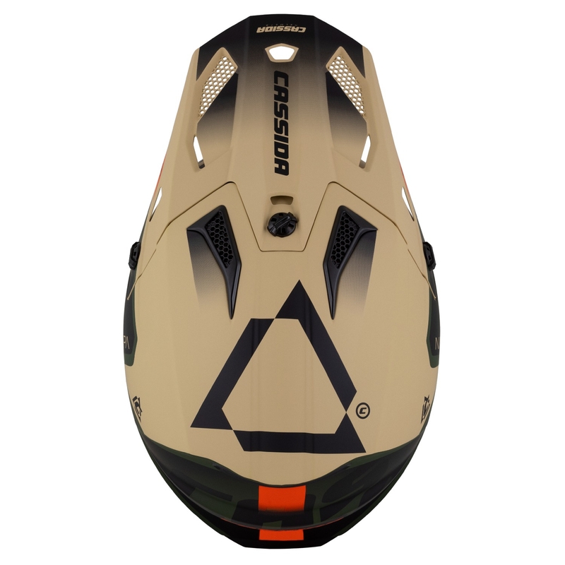 Casque moto cross Cassida Cross Cup 2 Napa mat sable-vert-orange-noir