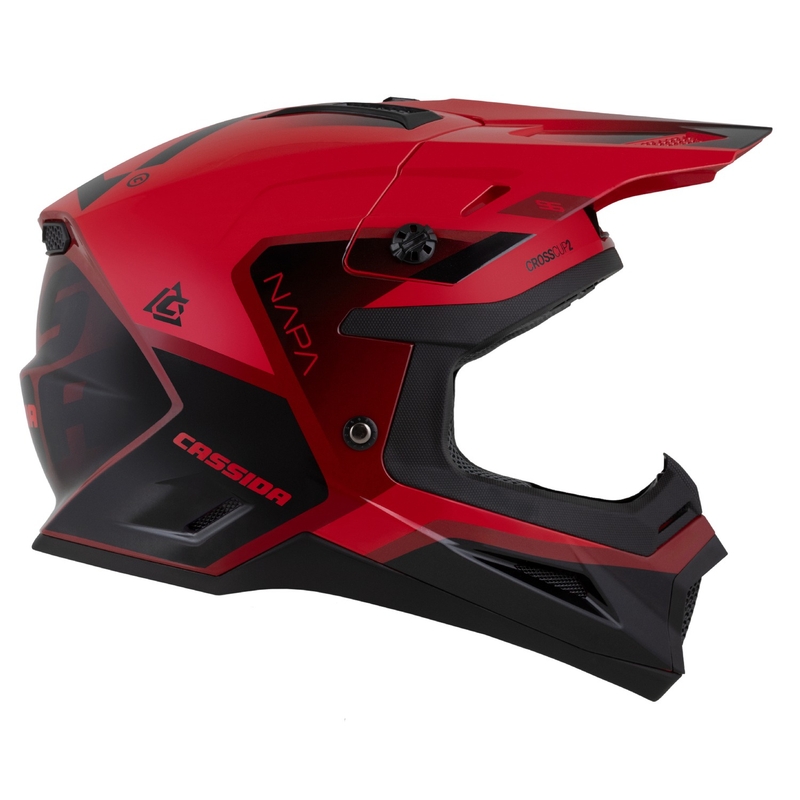 Casque Moto Motocross Cassida Cross Cup 2 Napa Rouge Perle-Violet-Noir