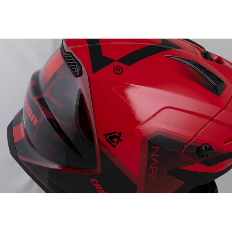 Casque Moto Motocross Cassida Cross Cup 2 Napa Rouge Perle-Violet-Noir