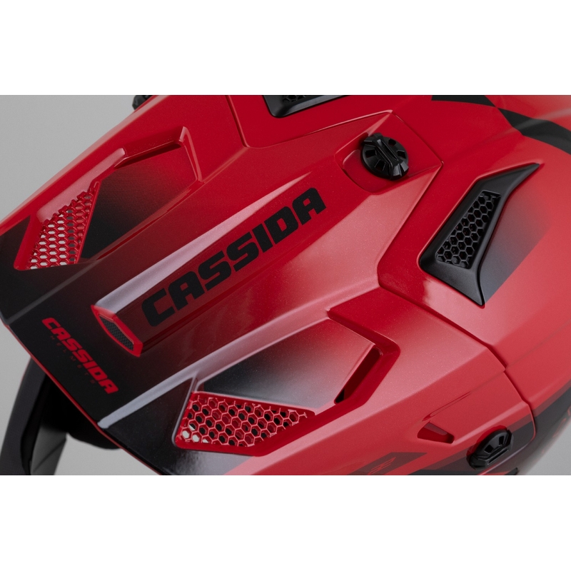 Casque Moto Motocross Cassida Cross Cup 2 Napa Rouge Perle-Violet-Noir