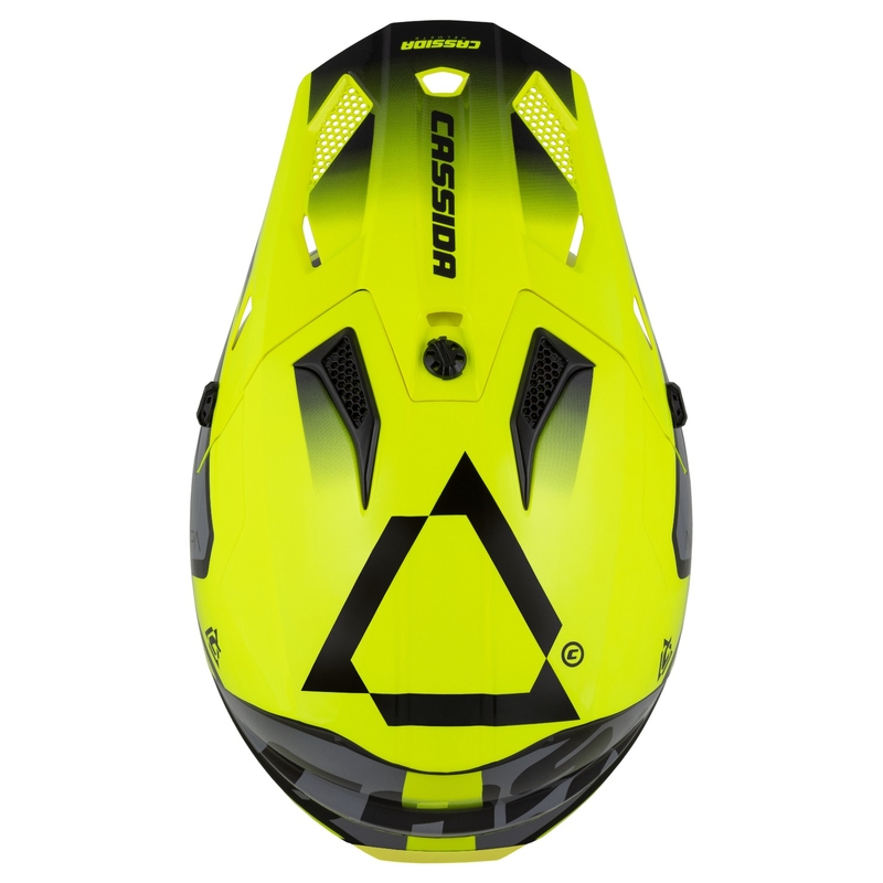 Casque moto cross Cassida Cross Cup 2 Napa jaune fluo-noir-gris perle