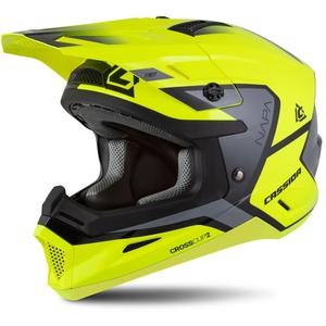 Casque moto cross Cassida Cross Cup 2 Napa jaune fluo-noir-gris perle