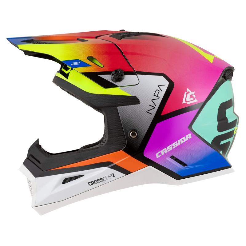 Casque moto cross Cassida Cross Cup 2 Napa perle multicolore
