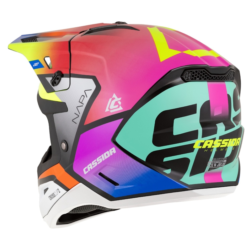 Casque moto cross Cassida Cross Cup 2 Napa perle multicolore