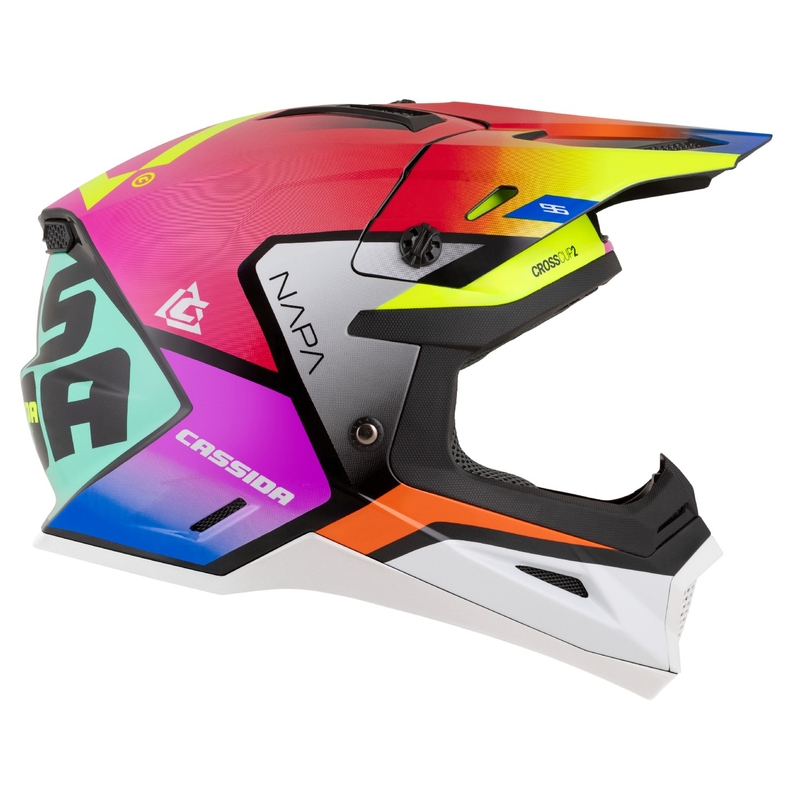 Casque moto cross Cassida Cross Cup 2 Napa perle multicolore