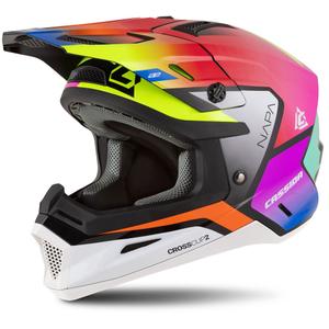 Casque moto cross Cassida Cross Cup 2 Napa perle multicolore