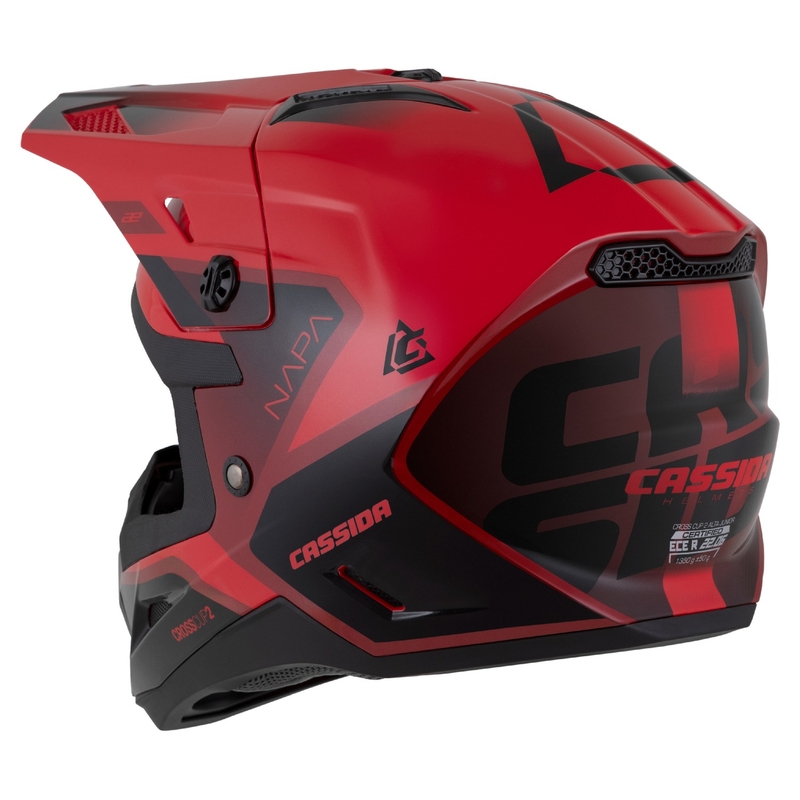 Casque de moto motocross enfant Cassida Cross Cup 2 Napa Pearl rouge-violet-noir