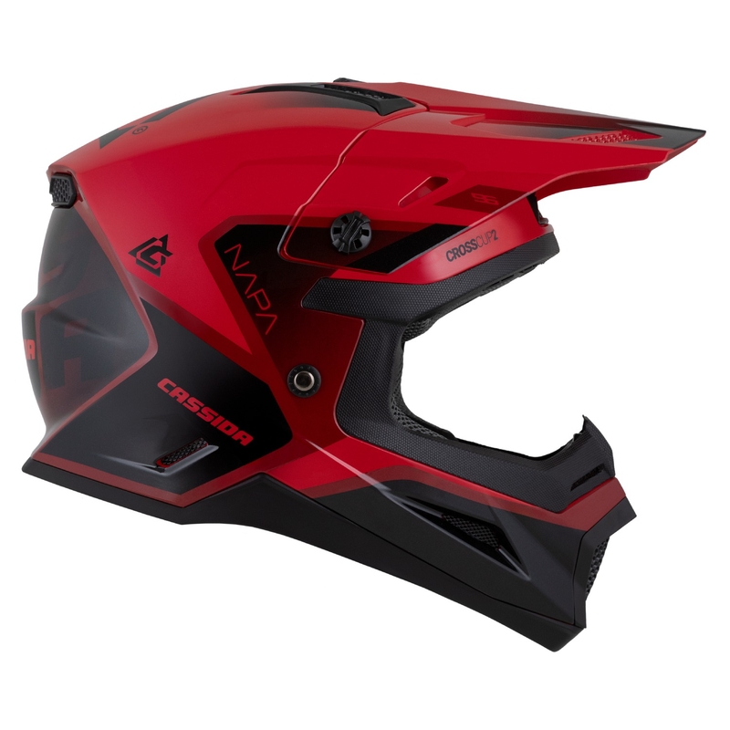 Casque de moto motocross enfant Cassida Cross Cup 2 Napa Pearl rouge-violet-noir