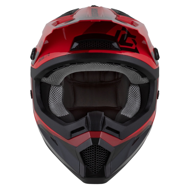 Casque de moto motocross enfant Cassida Cross Cup 2 Napa Pearl rouge-violet-noir