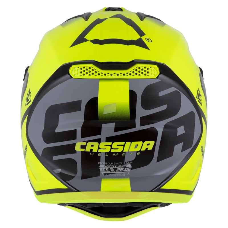 Casque cross enfant Cassida Cross Cup 2 Napa Fluo Jaune-Noir-Gris Pearl