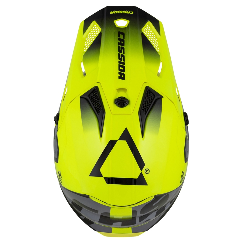 Casque cross enfant Cassida Cross Cup 2 Napa Fluo Jaune-Noir-Gris Pearl