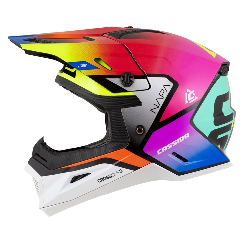 Casque de motocross enfant Cassida Cross Cup 2 Napa Pearl multicolore