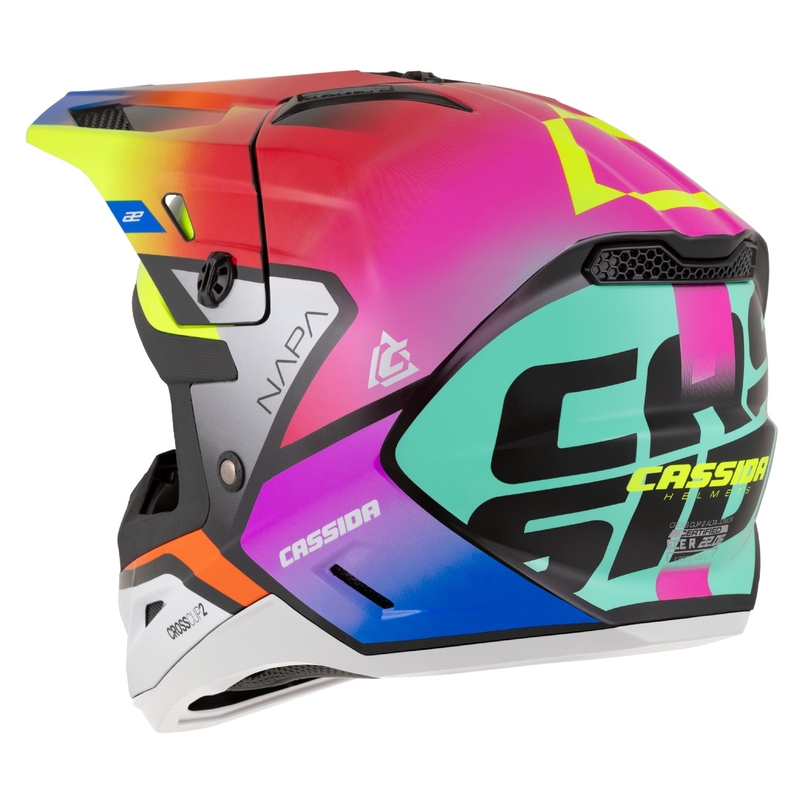 Casque de motocross enfant Cassida Cross Cup 2 Napa Pearl multicolore