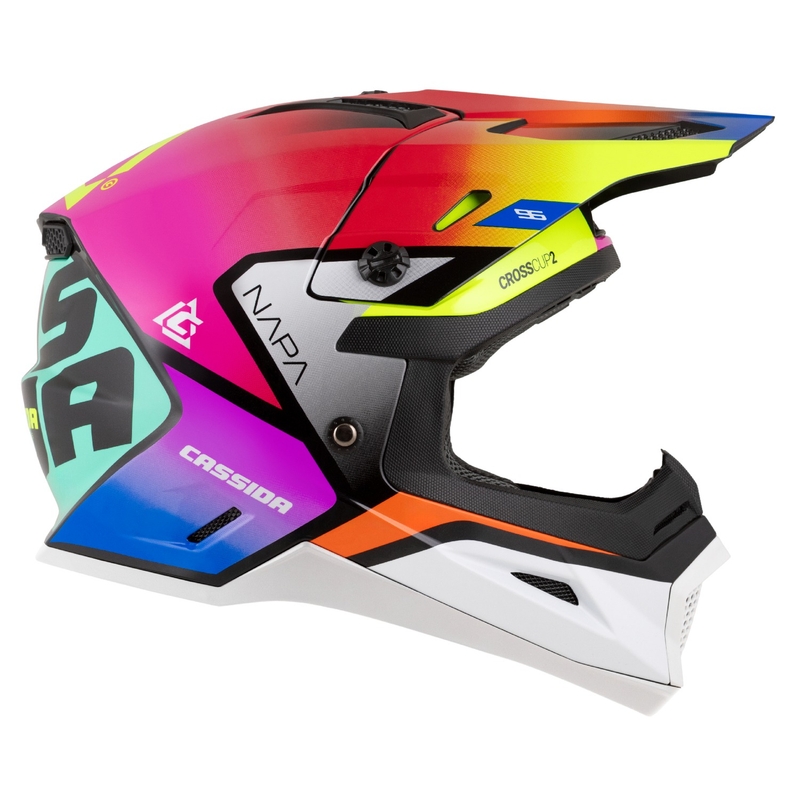 Casque de motocross enfant Cassida Cross Cup 2 Napa Pearl multicolore