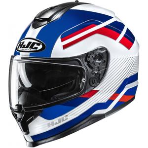 Casque moto intégral HJC C70N Belis MC21 blanc-bleu-rouge