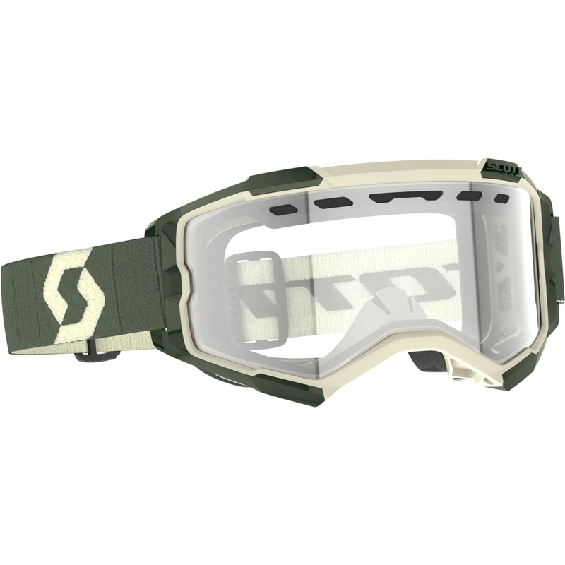 Lunettes de motocross SCOTT Fury Enduro kaki avec plexiglas transparent