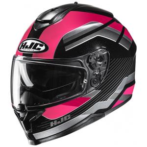 Casque moto intégral HJC C70N Belis MC8 noir-rose