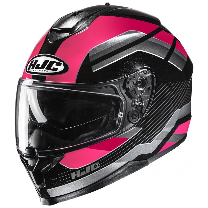 Casque moto intégral HJC C70N Belis MC8 noir-rose