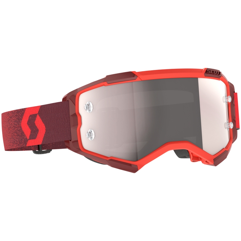 Lunettes de motocross SCOTT Fury CH rouge avec plexiglas argenté