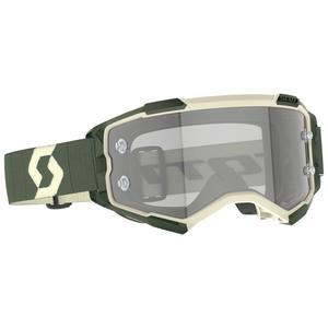 Lunettes de motocross SCOTT Fury LS kaki avec plexiglas gris