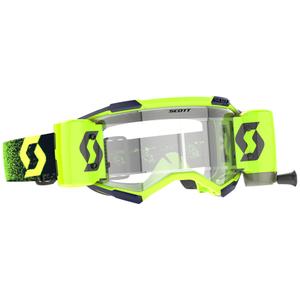 Lunettes motocross SCOTT Fury WFS vert-jaune fluo avec plexiglas transparent