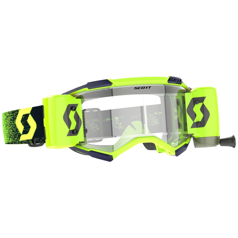 Lunettes motocross SCOTT Fury WFS vert-jaune fluo avec plexiglas transparent