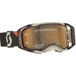 Lunettes de motocross SCOTT Prospect 2.0 AMP marron foncé-beige avec plexiglas doré