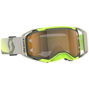 Lunettes de motocross SCOTT Prospect 2.0 AMP jaune kaki-fluo avec lentille dorée