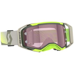 Lunettes motocross SCOTT Prospect 2.0 AMP jaune kaki-fluo avec plexiglas rose