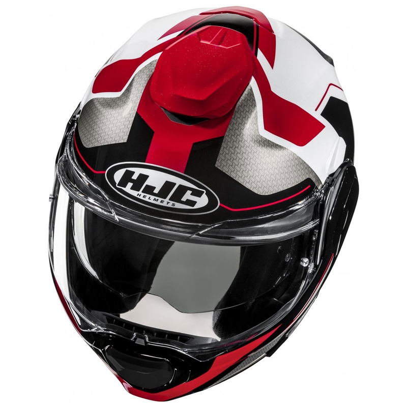 Casque moto modulable HJC F100 Bios MC1 gris-noir-rouge