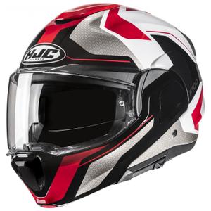 Casque moto modulable HJC F100 Bios MC1 gris-noir-rouge
