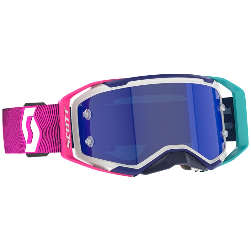 Lunettes motocross SCOTT Prospect 2.0 AMP bleu-rose avec plexiglas miroir bleu