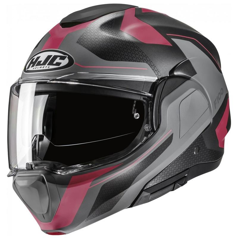 Casque moto modulable HJC F100 Bios MC8SF noir-gris-violet
