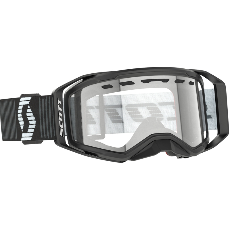 Lunettes de motocross SCOTT Prospect 2.0 Enduro noir-blanc avec plexiglas transparent