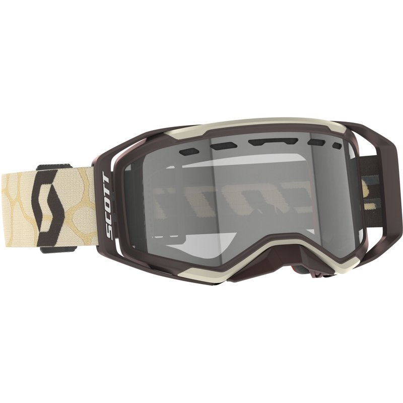 Lunettes motocross SCOTT Prospect 2.0 Enduro LS beige-marron avec plexiglas photosensible