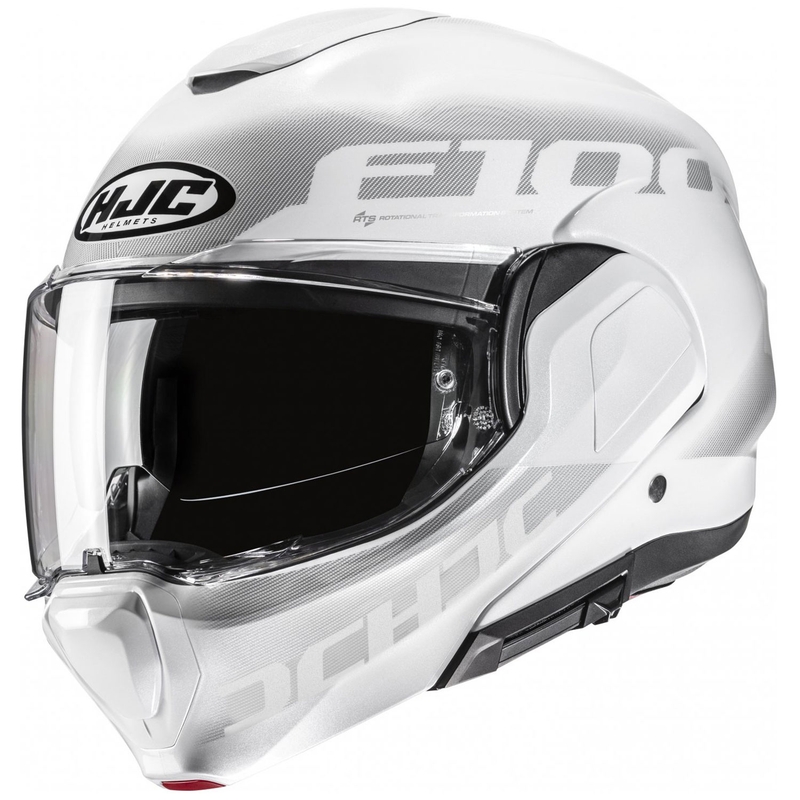Casque moto modulable HJC F100 Hetal MC10 blanc-gris