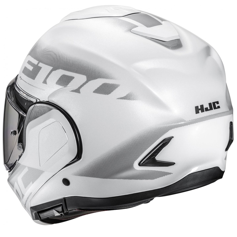 Casque moto modulable HJC F100 Hetal MC10 blanc-gris