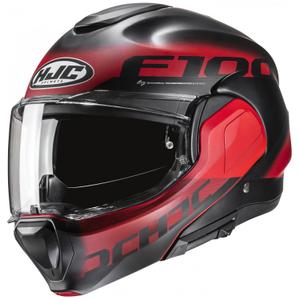 Casque moto modulable HJC F100 Hetal MC1SF noir-rouge