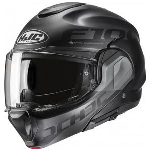 Casque moto modulable HJC F100 Hetal MC5SF noir-gris