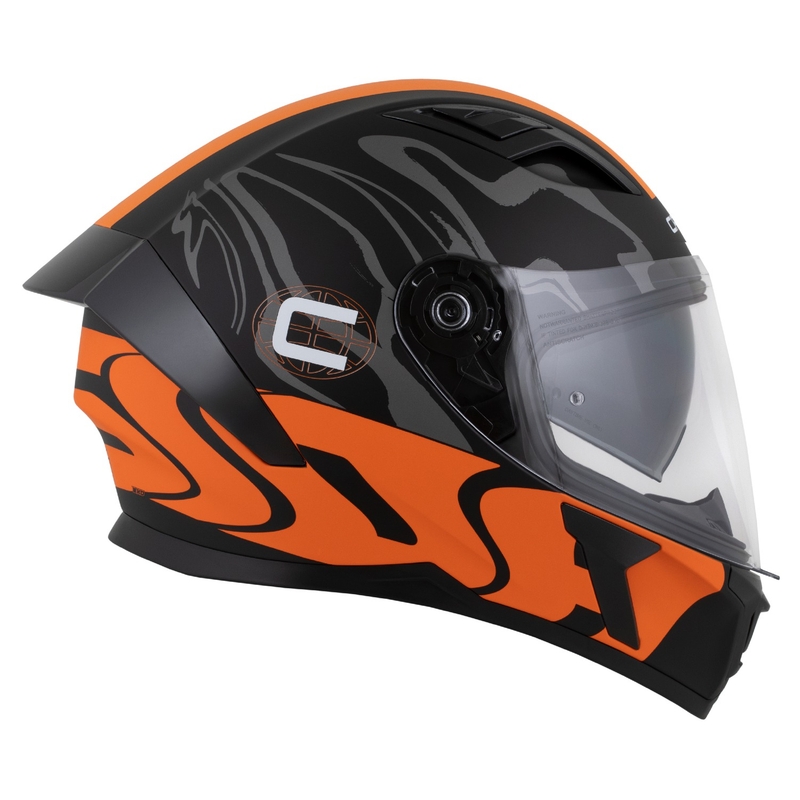 Casque intégral Cassida Orbit Multivers noir mat-orange-gris-blanc